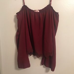 Red Off the Shoulder Blouse